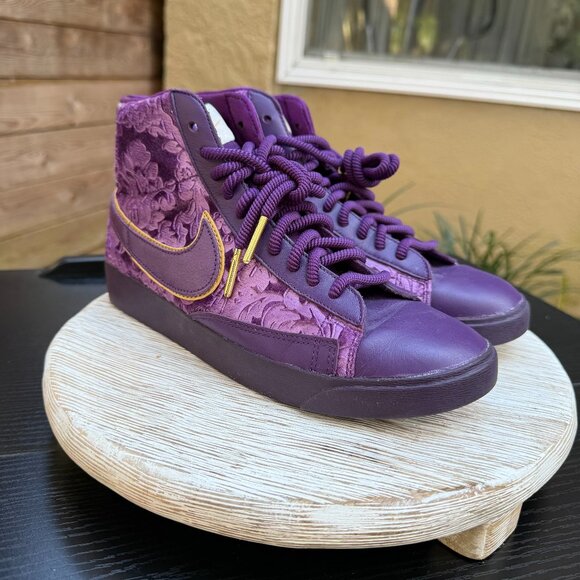 Nike Blazer Mid Night Purple Women's 7 Mid Top Basketball Sneakers Embroidered - Picture 9 of 14